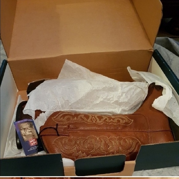 NEW RARE Tony Lama Leather Custom Cowgirl Boots Chic Western Cognac Stitched - Picture 3 of 10